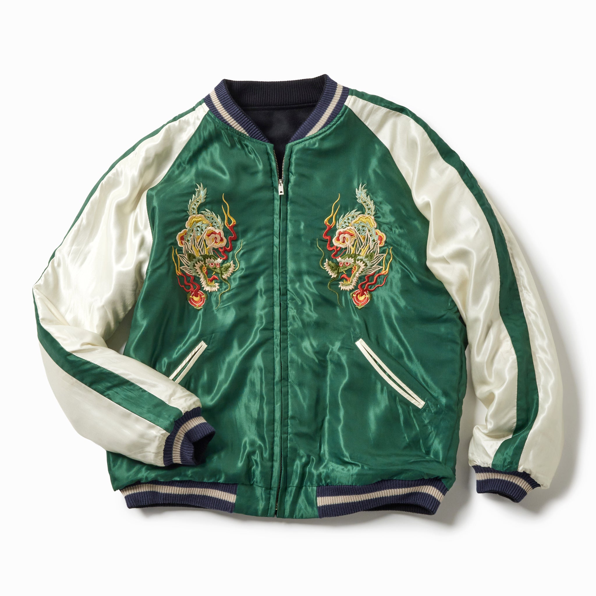 GL15725 / WOOL MELTON×ACETATE SOUVENIR JACKET 