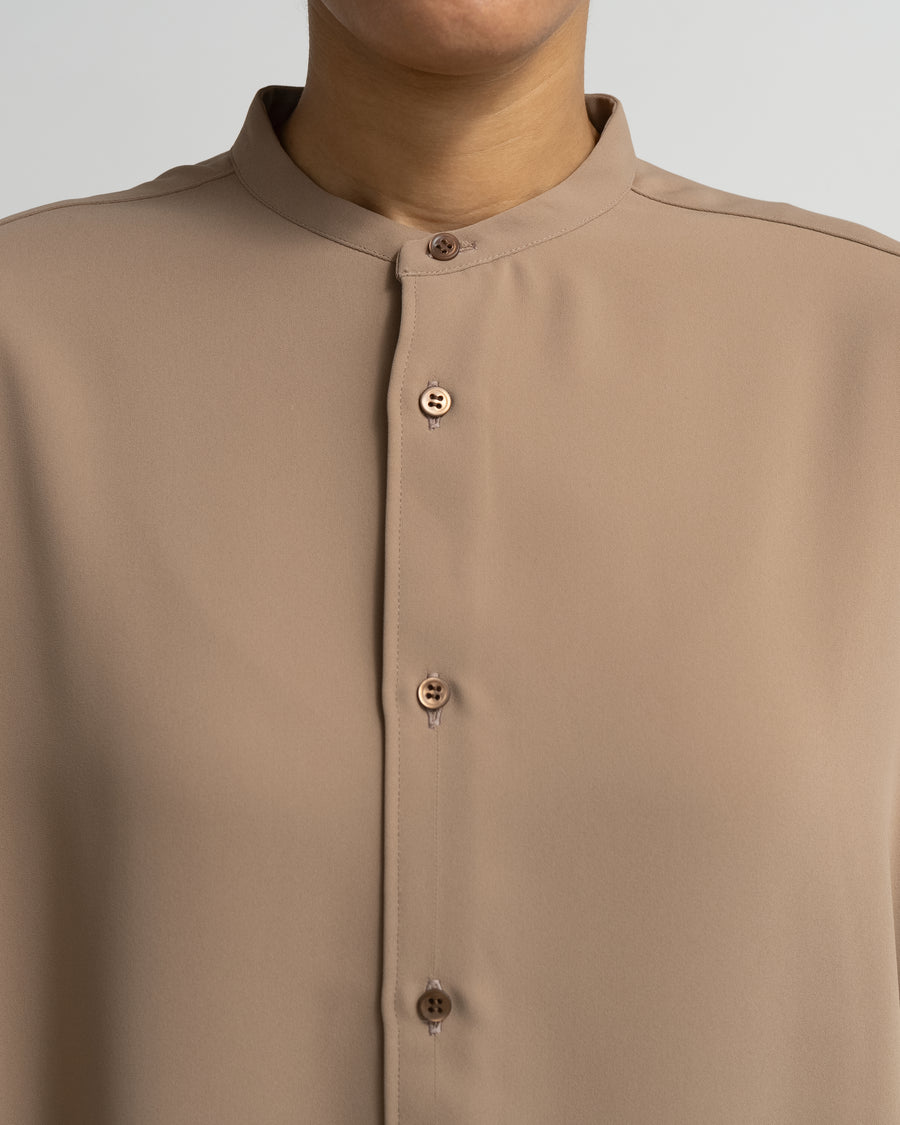 Satin Oversized Band Collar Shirt – Graphpaper
