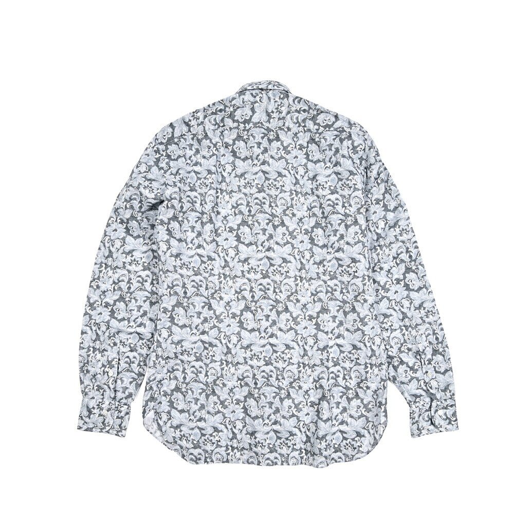 BARBA バルバ / DANDYLIFE リネン混コットン ホリゾンタルカラーシャツ