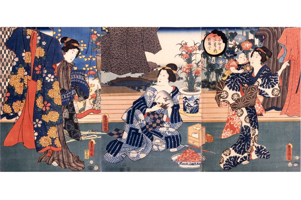 歌川国貞（三代豊国）「十二月ノ内 水無月 土用干」 - 浮世絵あれや