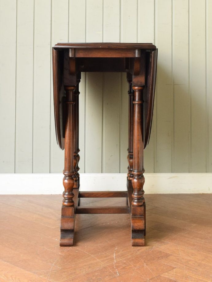 英国アンティークの伸長式テーブル、おしゃれなゲートレッグテーブル(q