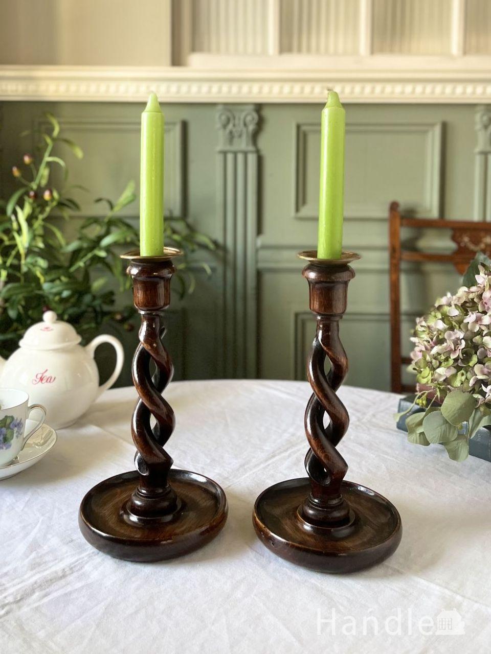 英国アンティークの3灯燭台、シルバープレートのキャンドルスタンド(d