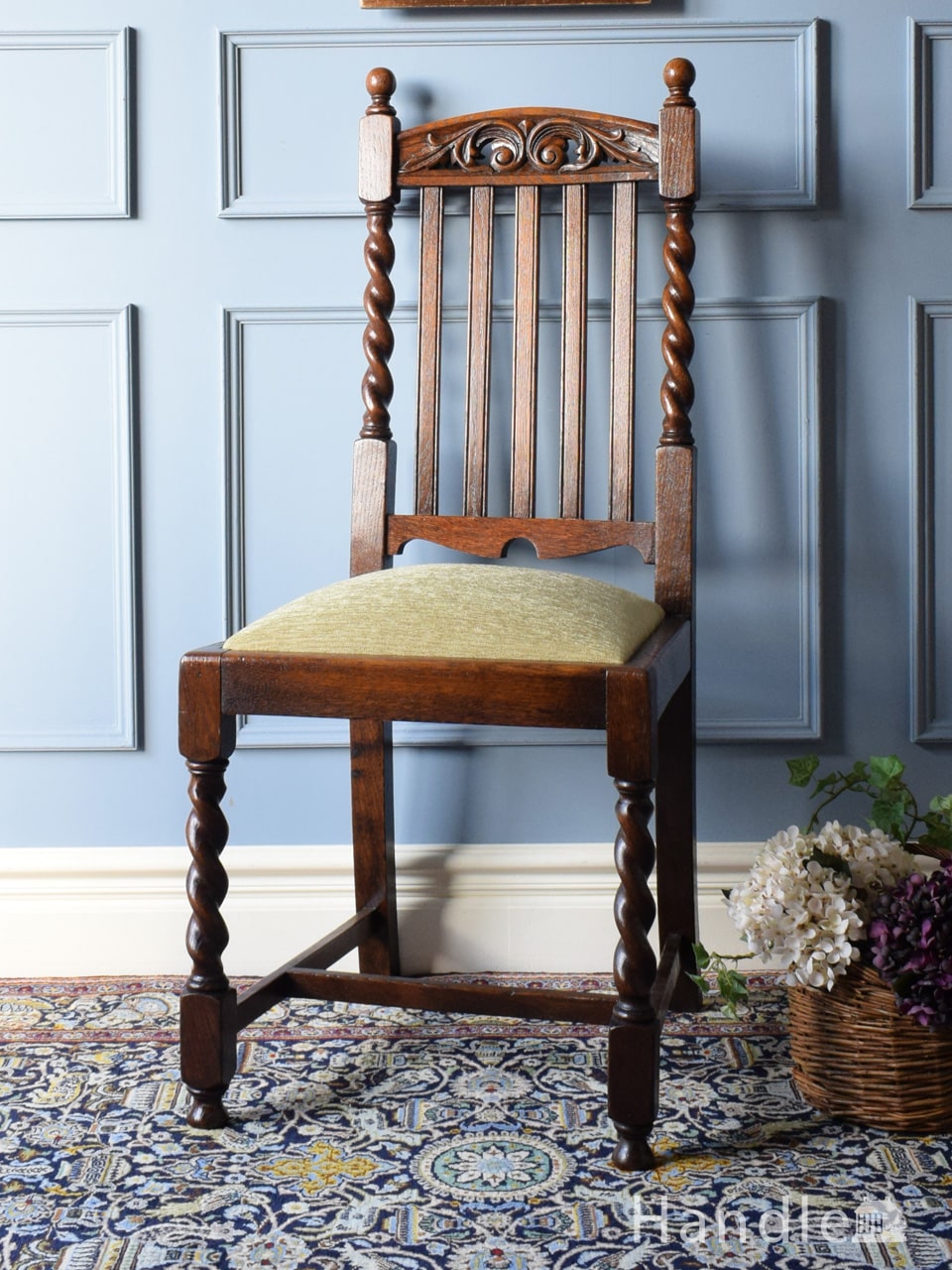 イギリス イギリス アンティーク 家具 ダイニングチェア ツイスト