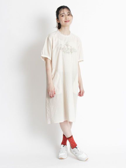 大きいサイズ][15号 19号 ]コットンローンワッシャープランプフラワー