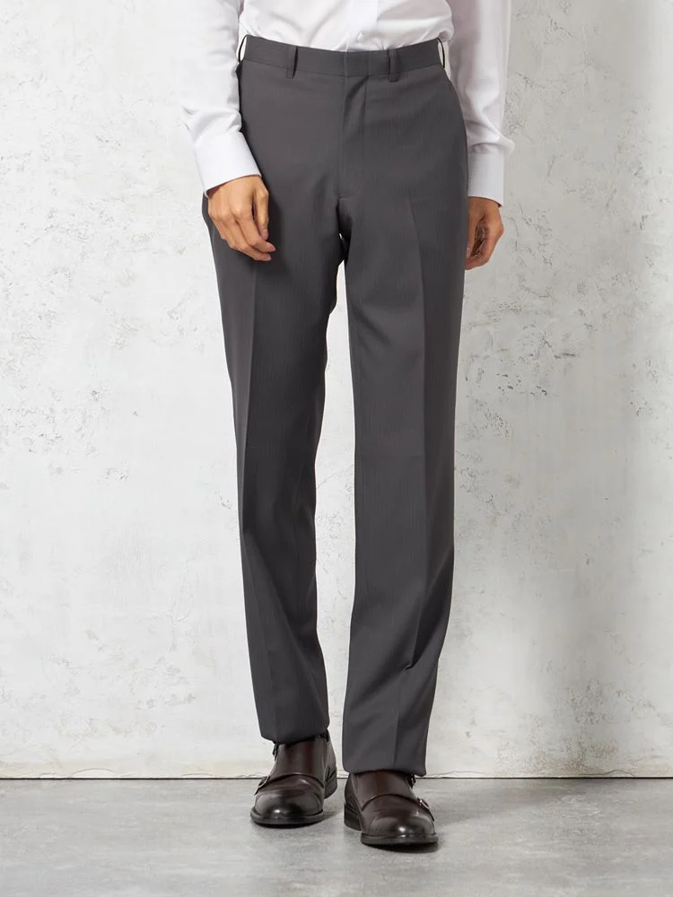 スーツ 2つボタン【WEB限定】上下ウォッシャブル ストライプ グレー