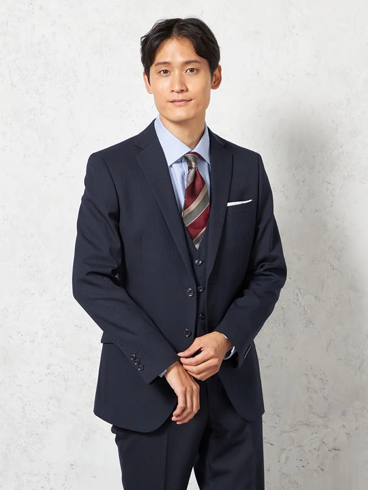 上下ウォッシャブル】スリーピーススーツ 2つボタン スリムシルエット