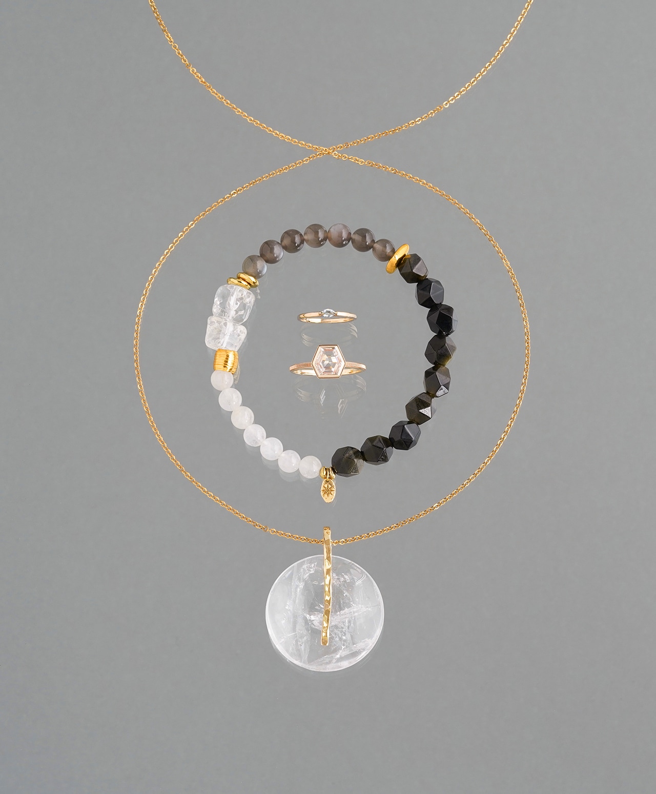 Azeztulite disk charm /アゼツライト | Hariqua-パワーストーン