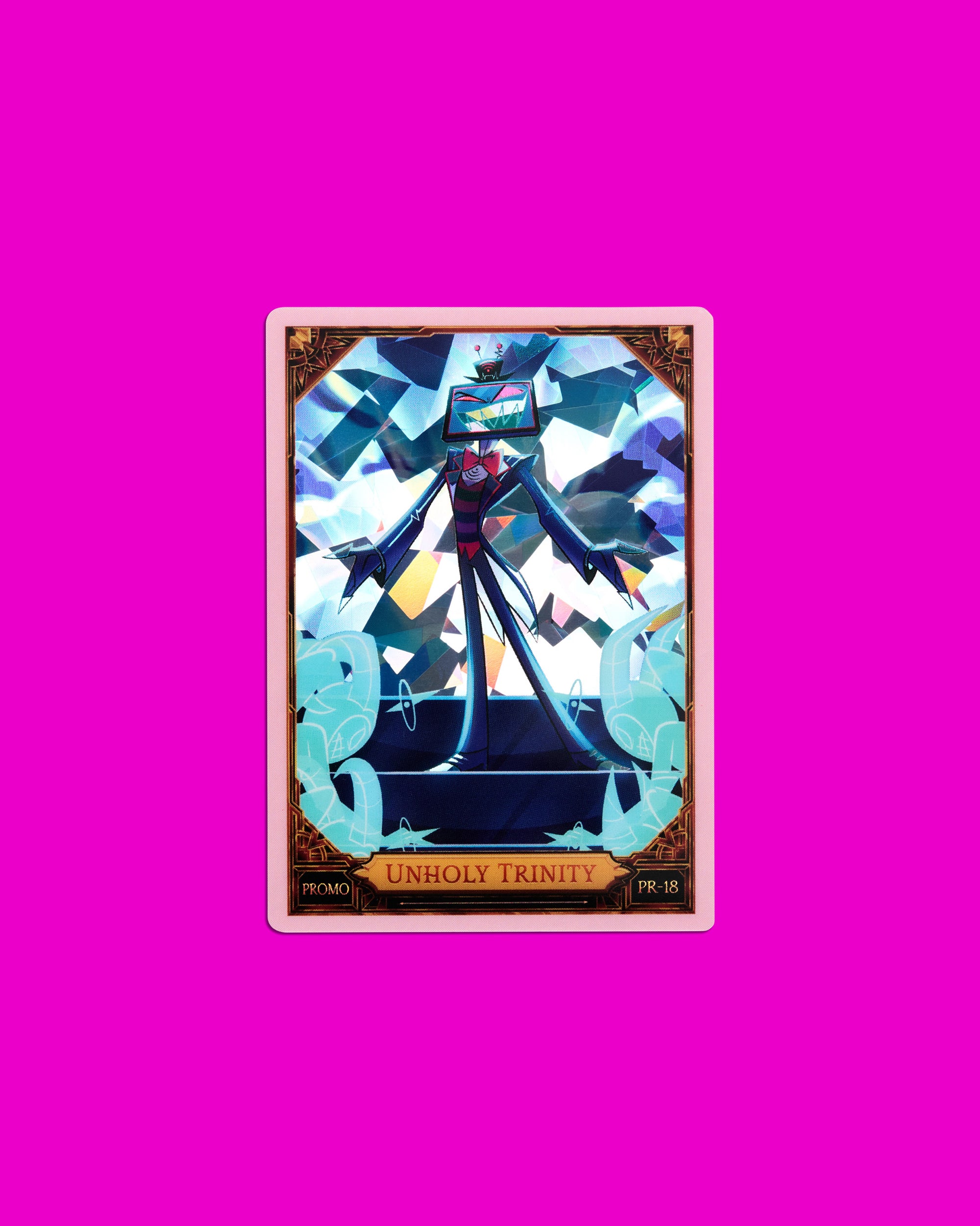Hazbin Hotel Trading Cards Unholy Trinity Cracked Ice Promo Card