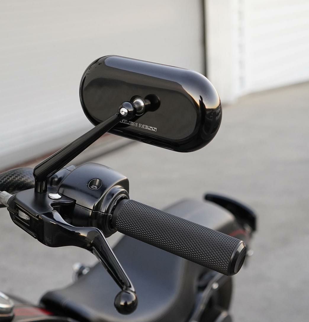 ARLEN NESS（アレンネス） オーバル・ミラー ブラック 左 |ハーレー