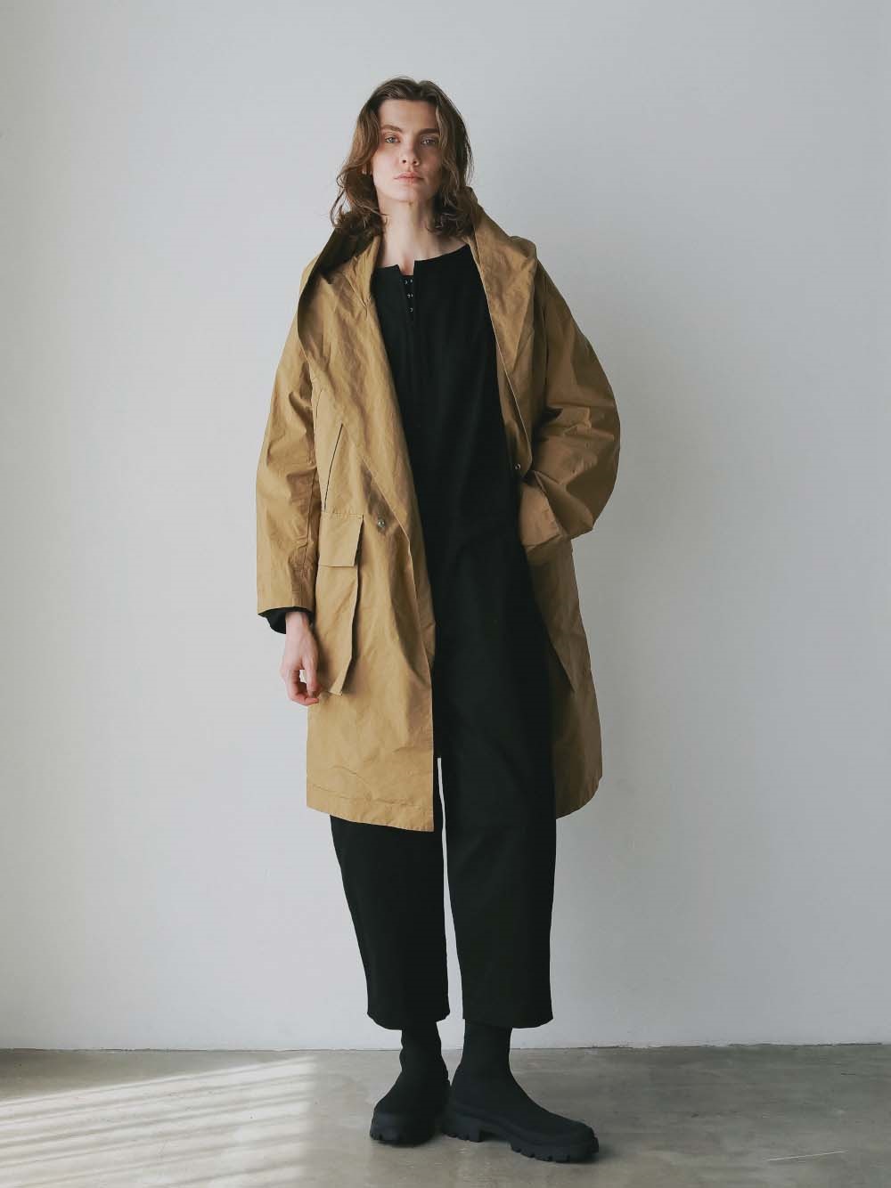 REMI RELIEF ブラウン系フード付きコート REMI RELIEF ブラウン系