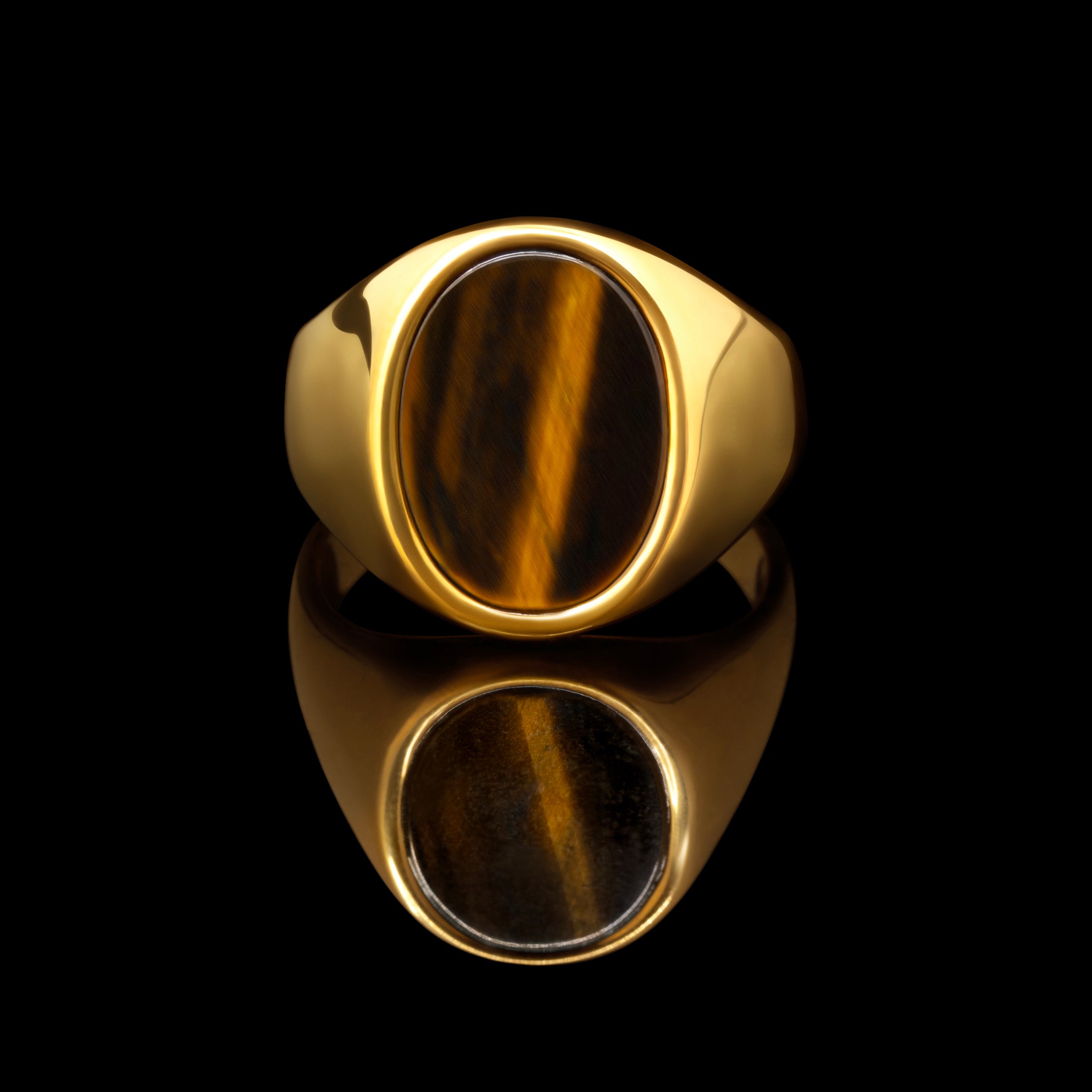 Tiger's Eye Signet Ring | Men's Pinky Ring in Gold & Silver