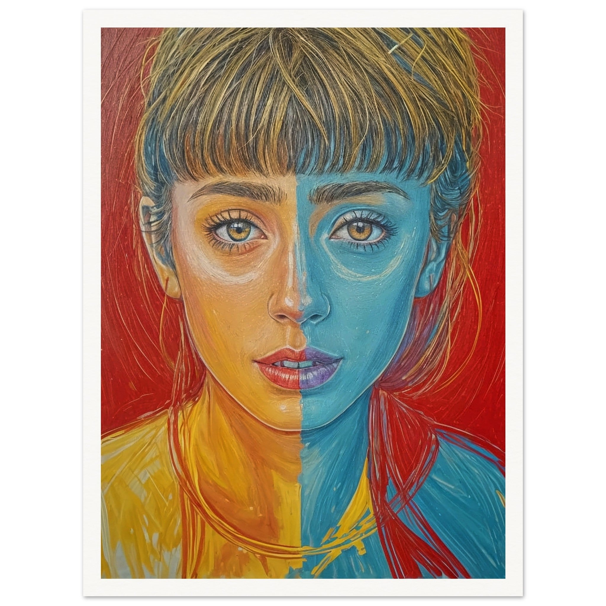 Duality Portrait - Surrealism Living Room Wall Art | Hive Artes