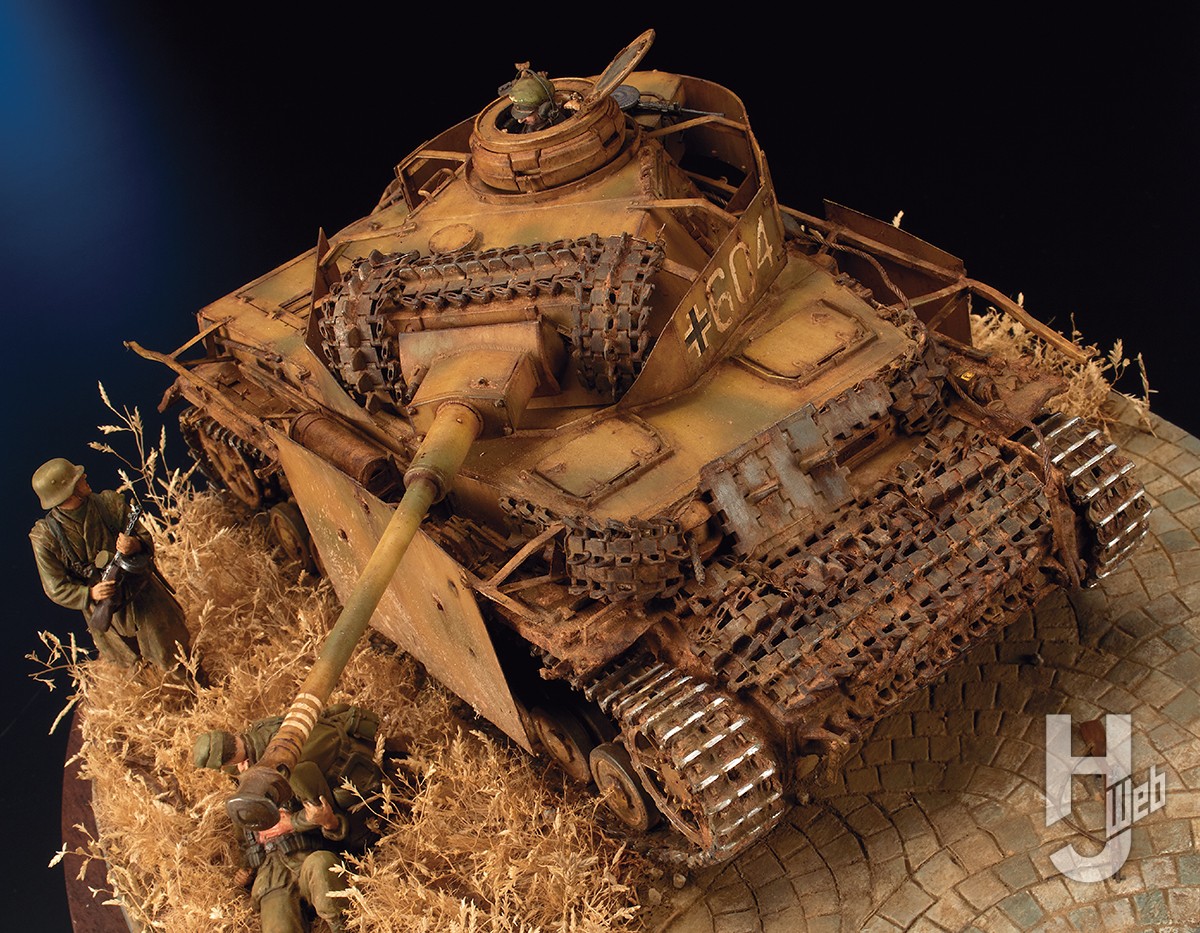 ドイツIV号戦車 ミリタリー ジオラマ 戦車ダイオラマ 1/35 スケール