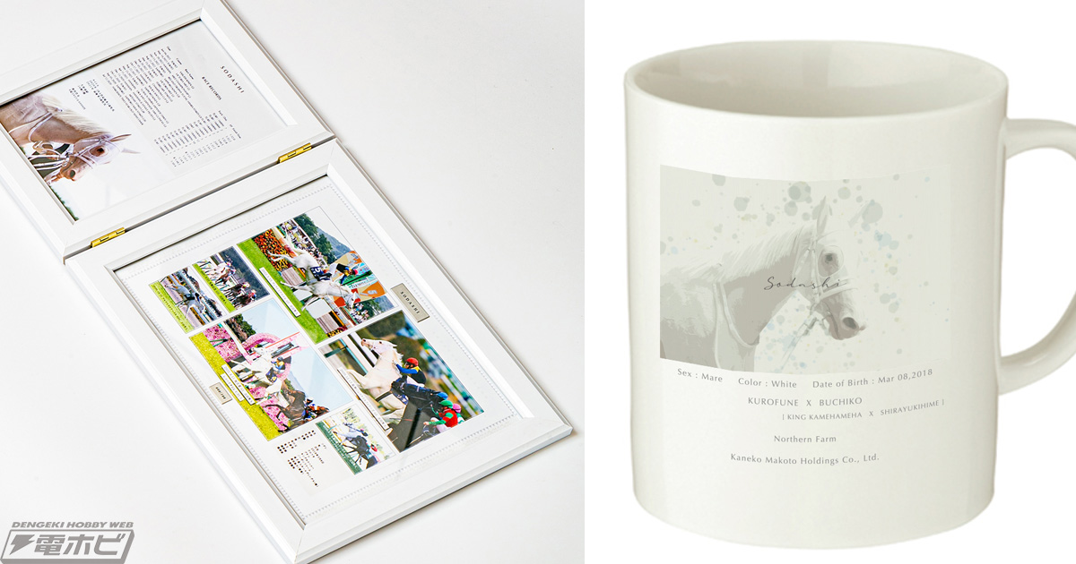 白毛馬ソダシ号の引退を記念した100個限定・写真入りデザインパネルが2