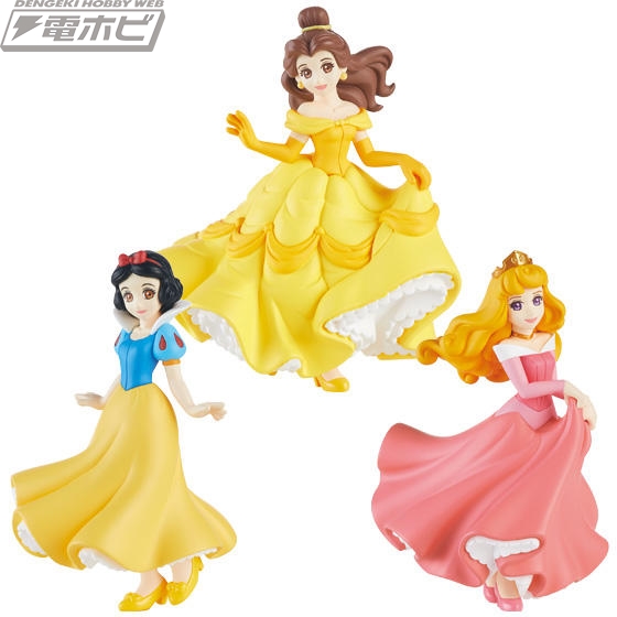 ディズニープリンセス」ベル、白雪姫、オーロラ姫が食玩フィギュア