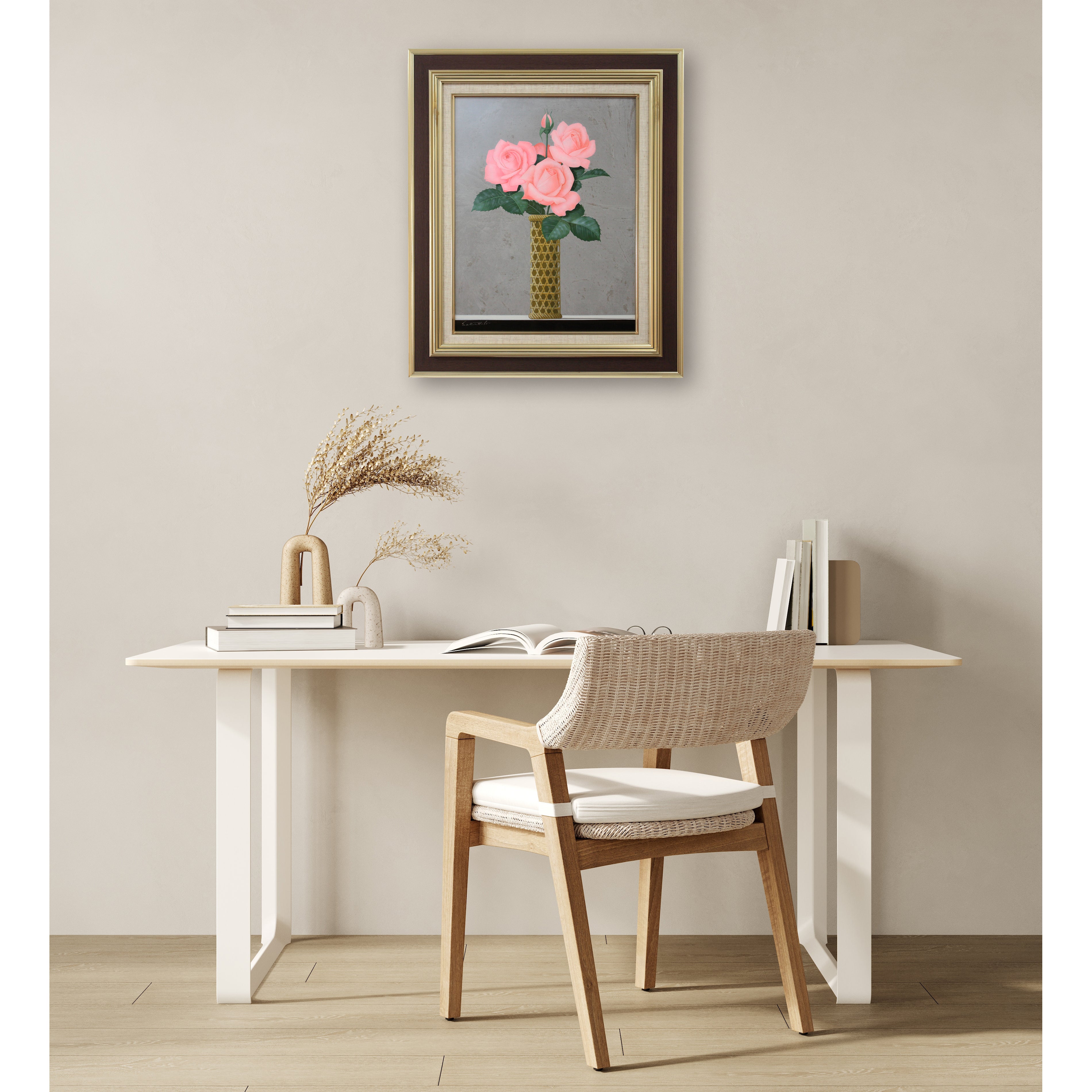 阪本修次 『バラ』 油彩画 - 北海道画廊