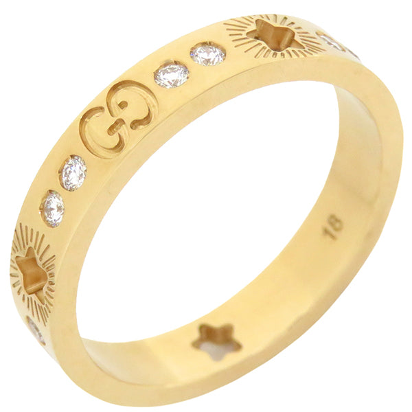 グッチ GUCCI アイコン スター ダイヤリング イエローゴールド K18YG