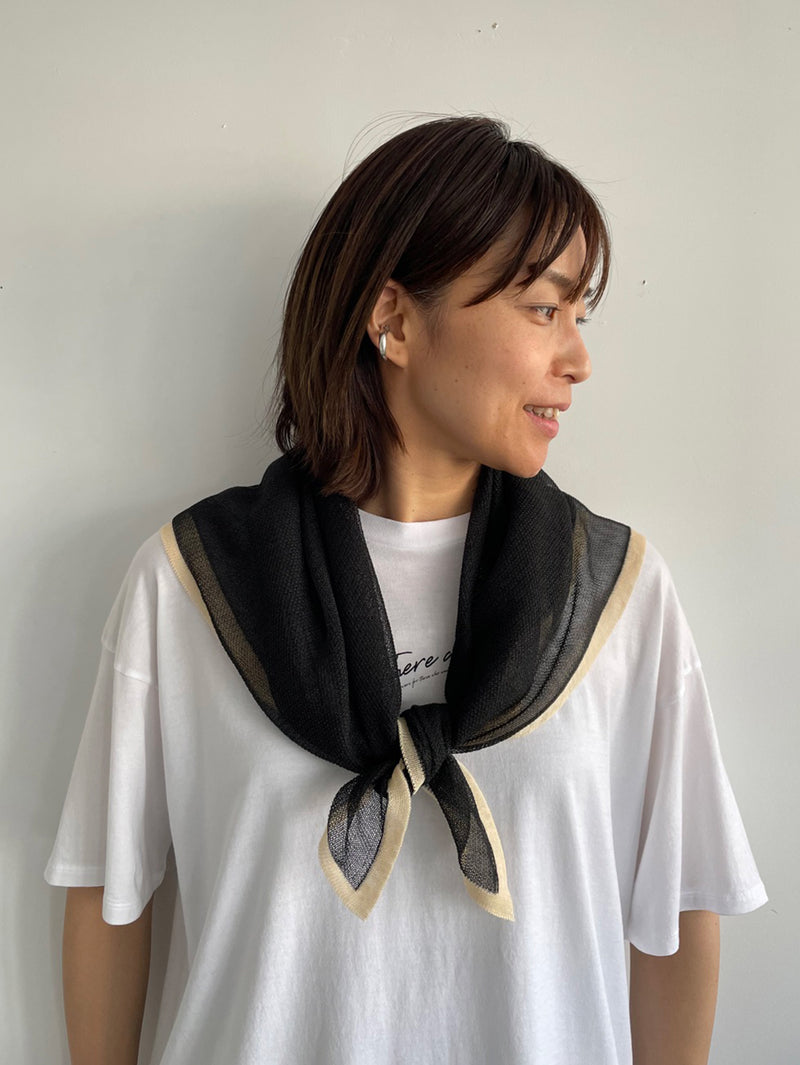 ASAUCE MELER | ハイゲージラミーニットトリミングスカーフ – H+HELIOTROPE