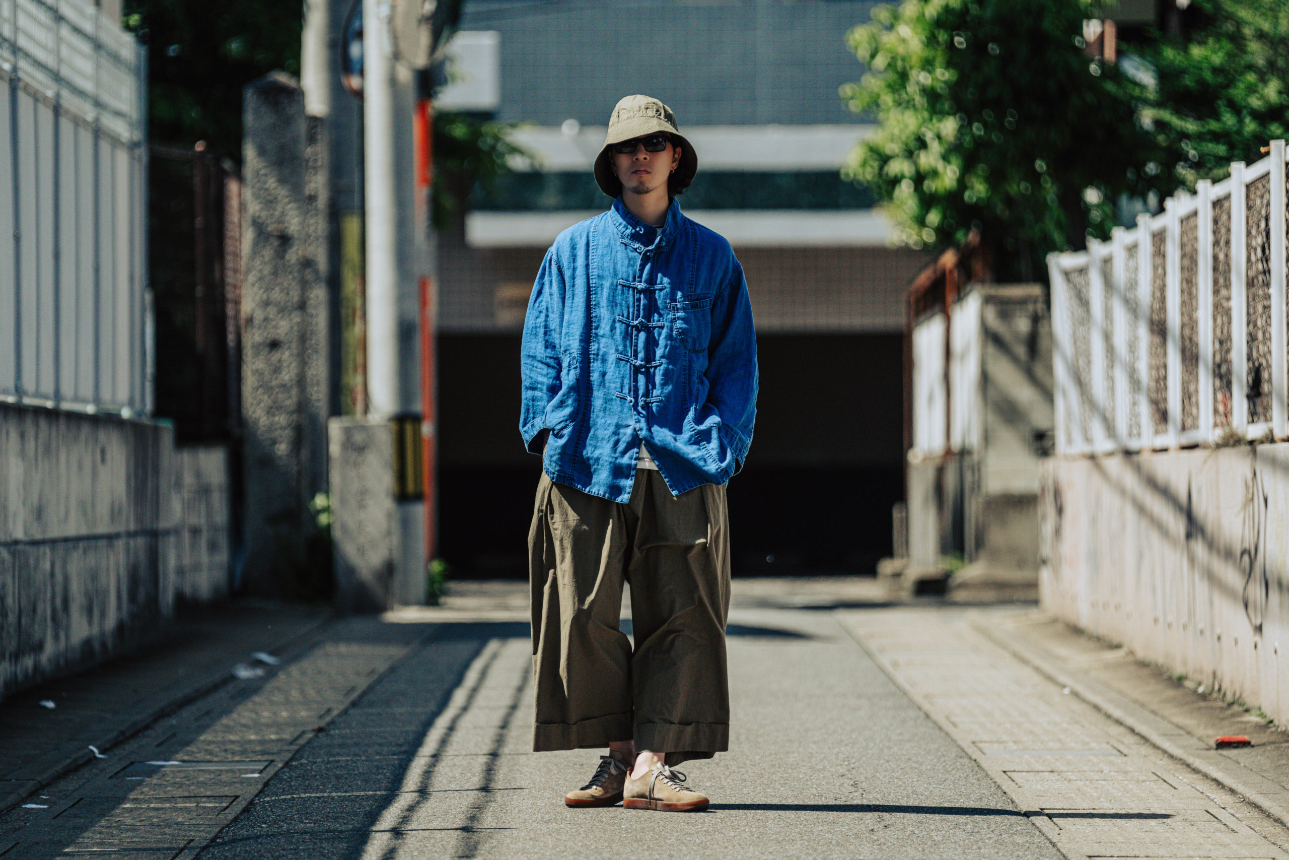 ポータークラシックのインディゴリネン チャイナジャケット&シャツ