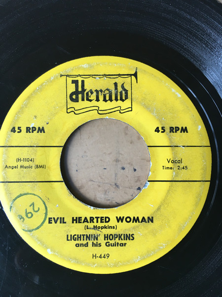 Lightnin' Hopkins – Evil Hearted Woman / They Wonder Who I Am