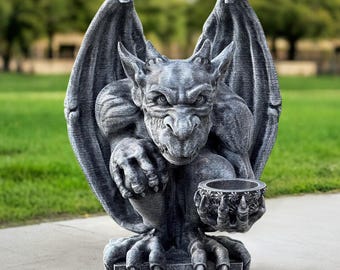 Gothic Imp Gargoyle, Small Irving in Blackened Iron, Cast Shadows