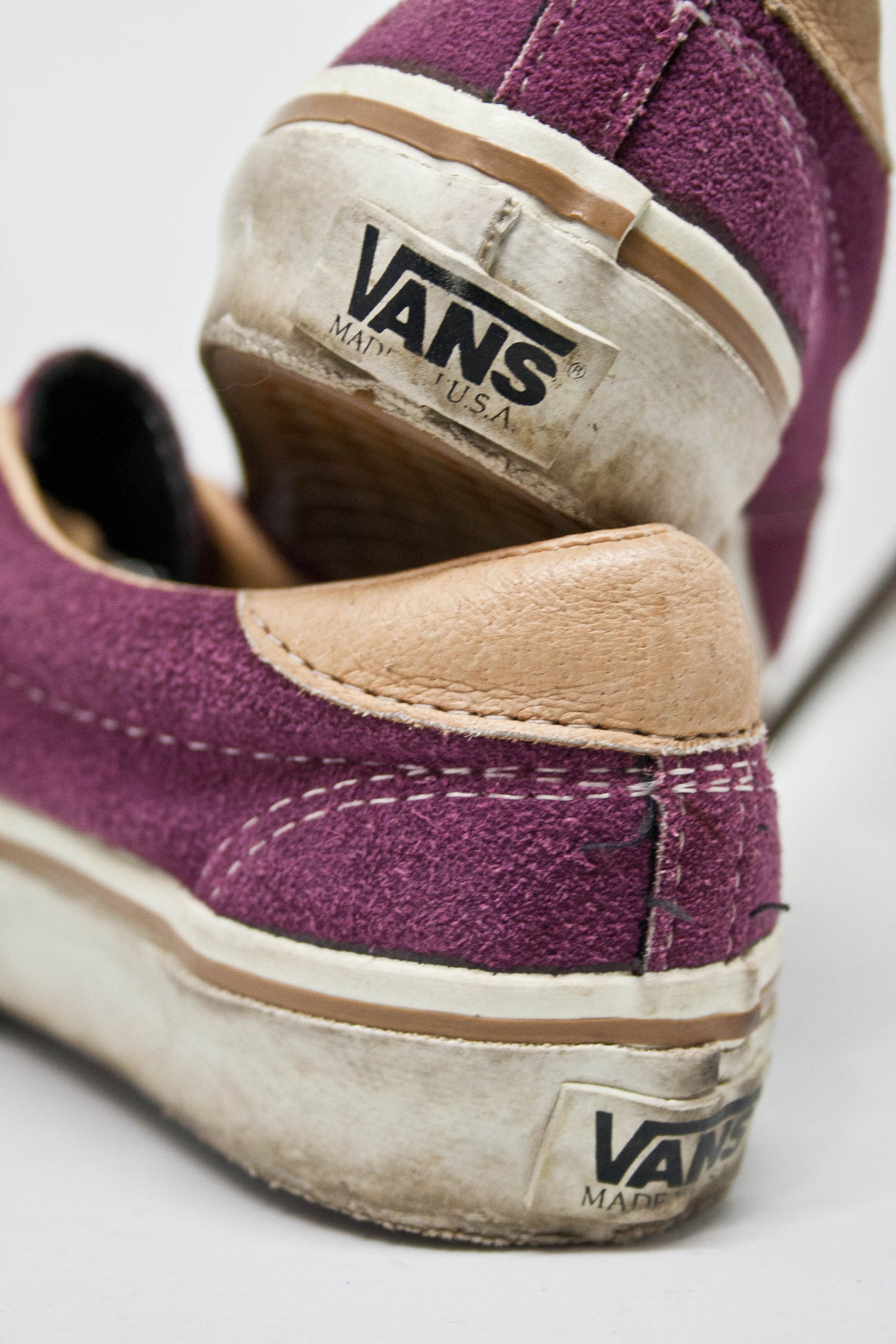 80s VANS Sneakers - - Size 7.5 Womens - Vtg Purple Suede Leather
