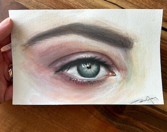 ジャンナ・ヴィトコフスカ作「目の絵」オリジナル油彩画 写実的な目 8