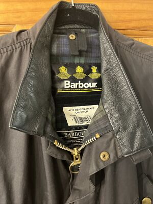 Men's Barbour A132 Beacon Waxed Black Jacket Wax Coat C46/117cm | eBay