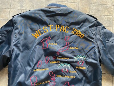 Vintage U.S. Navy West-Pac 79-80 Dragon Souvenir Jacket Men's No