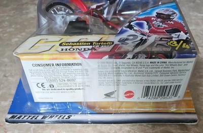 Hot Wheels Moto Sebastien Tortelli Honda CR250 Dirt Bike Toy