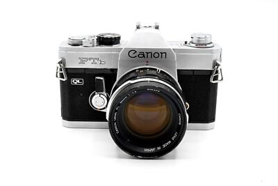 Chrome Canon FTb-QL 35mm SLR Camera with 50mm f/1.4 FL Lens - Very