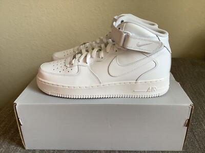 Nike Air Force 1 Mid '07 Triple White CW2289-111 Size 10.5 | eBay