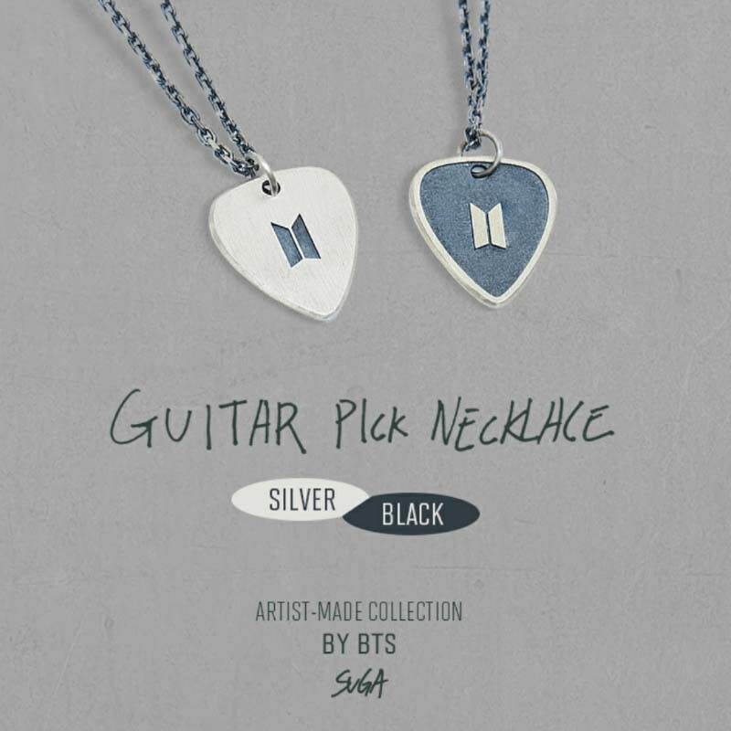 BTS SUGA YOONGI PICK NECKLACE SILVER BLACK Artist Made Collection