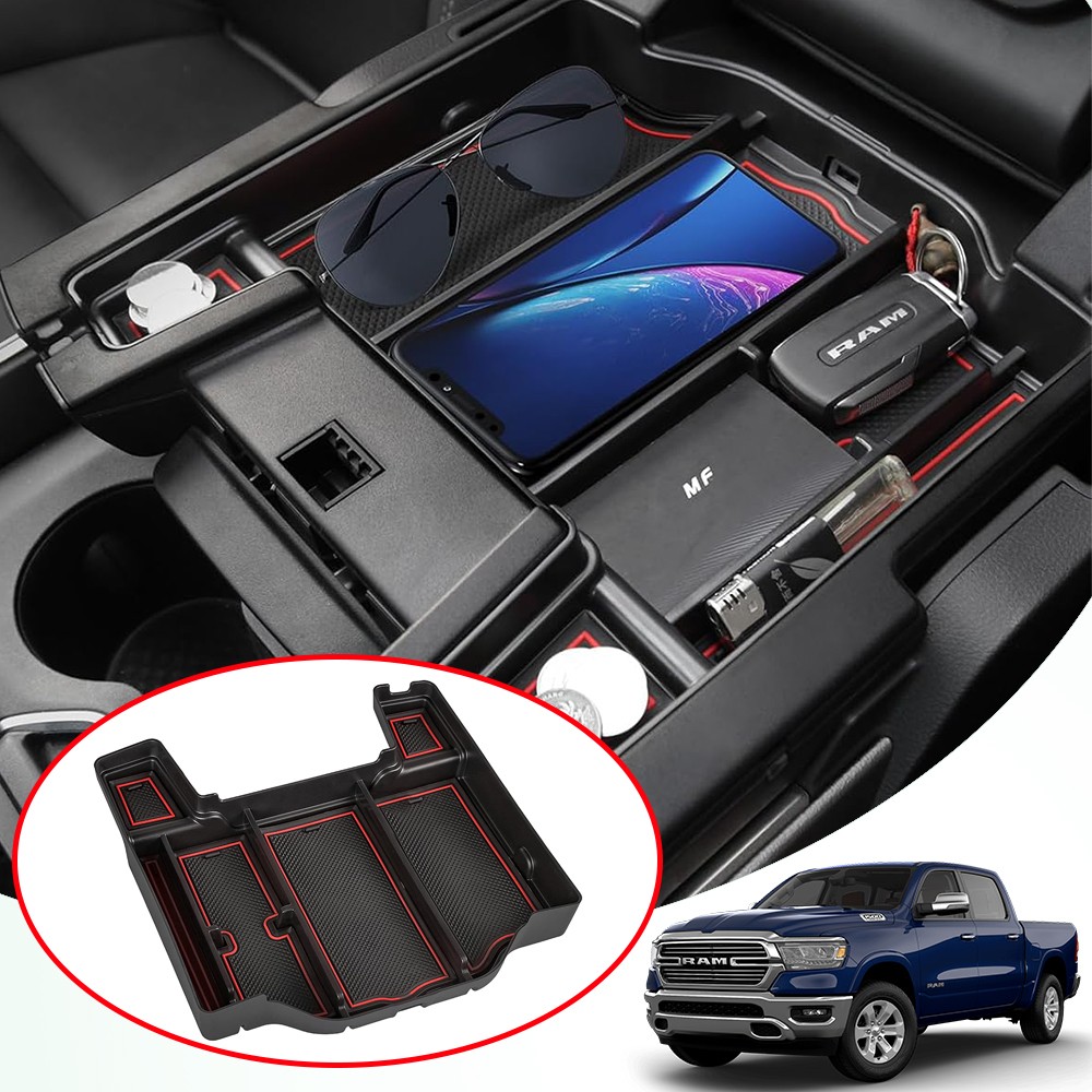 For 2019-2025 Dodge RAM 1500 Cab Center Console Armrest Storage