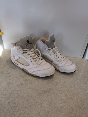 Nike Air Jordan 5 Retro Metallic White 2015 Shoes Snickers