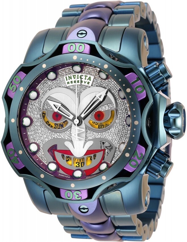 Men's Invicta DC Comics Joker 0.83 Carat Diamond Wrist Watch 34965