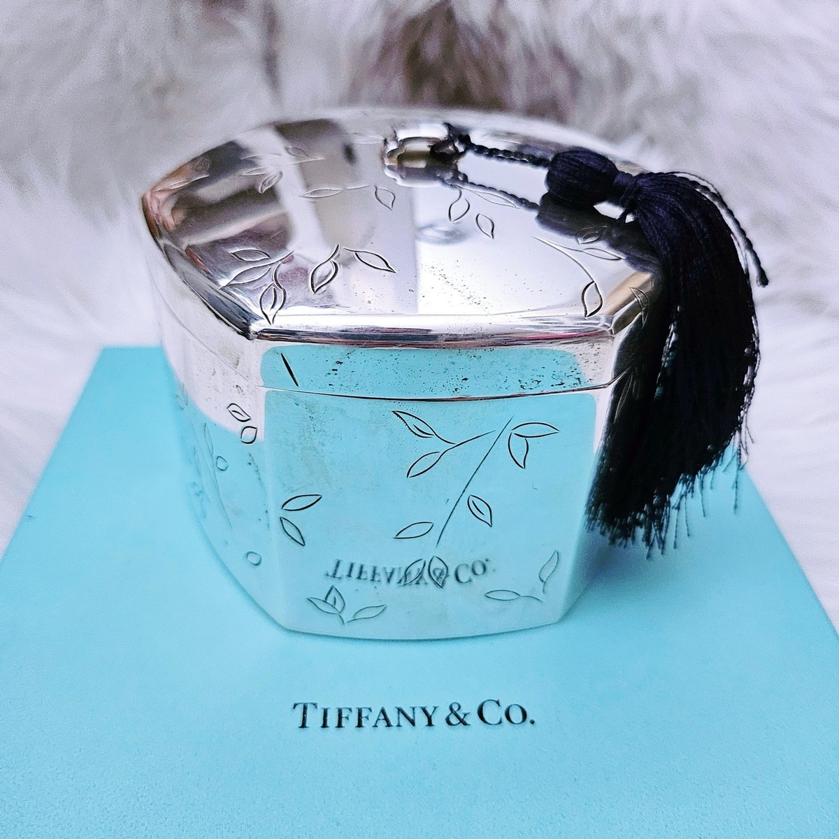 RARE Vintage Tiffany & Co. Makers Japanese Bamboo Trinket Box