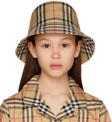 Authentic NEW BURBERRY Kids Beige GABRIEL Check Cotton Bleend