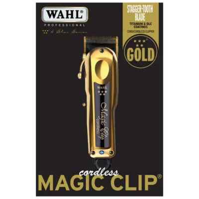WAHL 5 STAR GOLD CORDLESS MAGIC CLIP 8 PREMIUM GUIDES & CHARGING