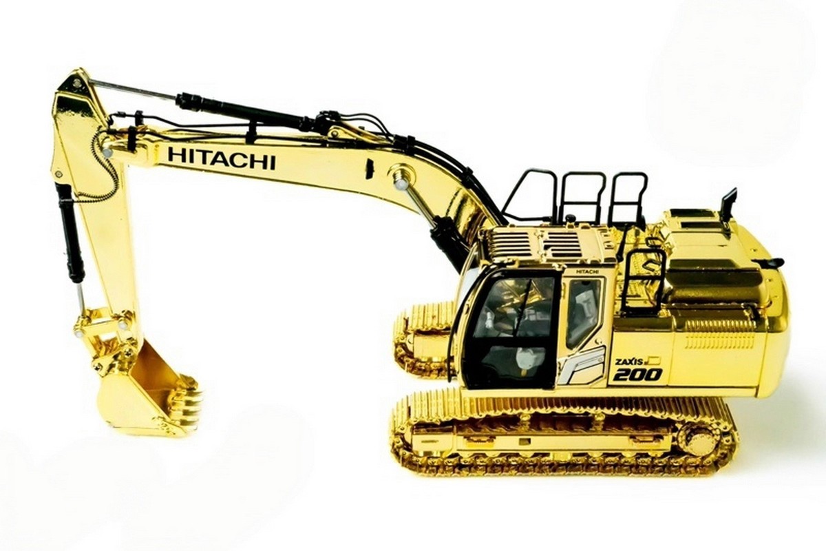 1/50 Scale Hitachi ZAXIS 200-7 Hydraulic Excavator Gold Diecast