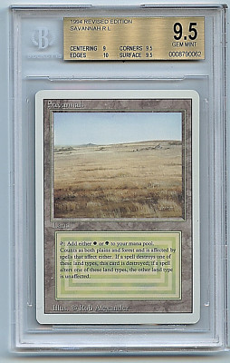 MTG Revised Savannah Dual Land GEM Mint BGS 9.5 Card Magic WOTC