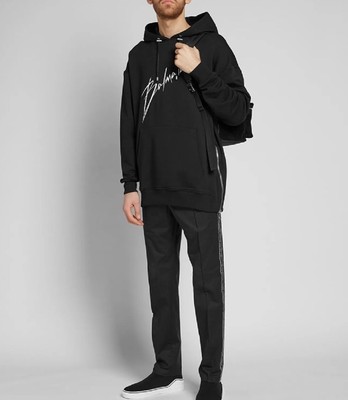 Balmain Homme Men Black Pullover Hoodie Oversized XS Side Zipper