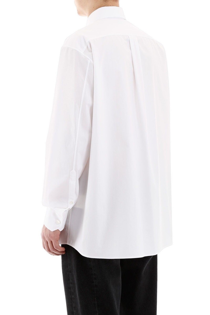 New $990 Valentino Garavani V Logo Oversized White Dress Shirt 39