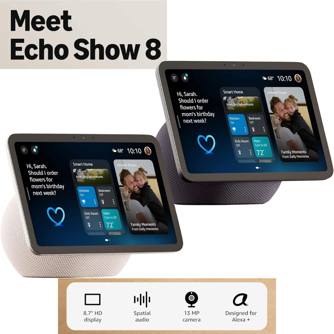 New 2025 Amazon Echo Show 8 (4th Gen) With HD Display, Spatial
