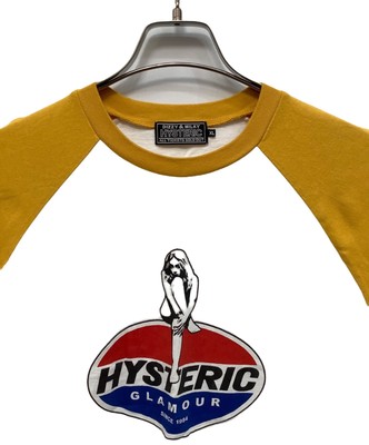 Hysteric Glamour Raglan T-shirt Size: XL White x yellow 02233CL03