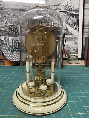 Vintage Welby 400 day anniversary-torsion clock MidCentury floral