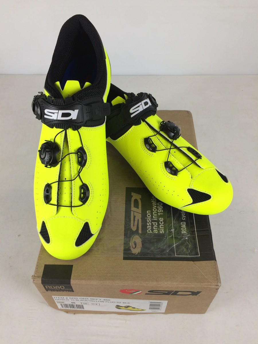 Sidi Genius 10 Men's Road Cycling Shoes, Black/Yellow Fluo, M46 | eBay