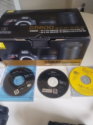 NIKON D5600 KIT AF-P DX 18-55 MM & 70-300 MM VR Lenses w/ Box
