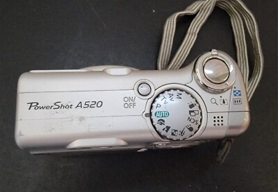 Canon PowerShot A520 Digital Camera Silver with Strap UNTESTED FOR
