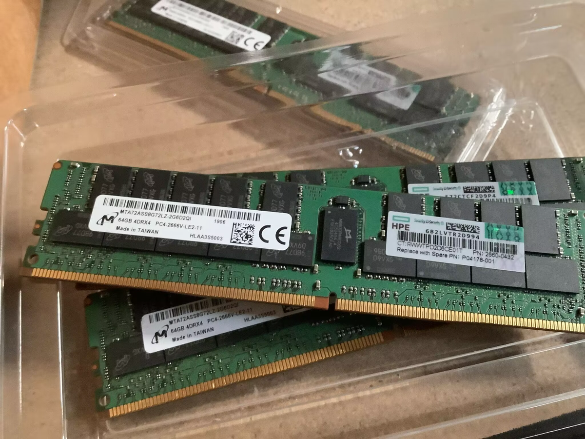 MICRON 64GB 4DRX4 PC4-2666V DDR4 SERVER MEMORY MTA72ASS8G72LZ